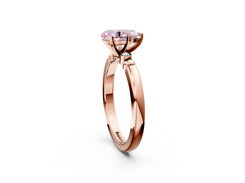 Rose gold Fancy Pink Pear  Solitaire Beaded Band with Four-Prong Setting_27