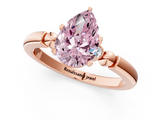 Rose gold Fancy Pink Pear  Solitaire Beaded Band with Four-Prong Setting_66
