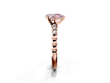 Rose gold Fancy Pink Pear  Solitaire Bezel Accent Diamond Engagement Ring with Beaded Band and Four-Prong Setting_26
