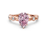 Rose gold Fancy Pink Pear  Solitaire Bezel-Set Diamond Ring with Beaded Band and Four-Prong Setting_32