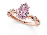 Rose gold Fancy Pink Pear  Solitaire Bezel-Set Diamond Ring with Beaded Band and Four-Prong Setting_33