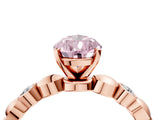 Rose gold Fancy Pink Pear  Solitaire Bezel-Set Diamond Ring with Beaded Band and Four-Prong Setting_36