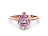 Rose gold Fancy Pink Pear  Solitaire Cathedral Diamond Ring with Six-Prong Setting_17