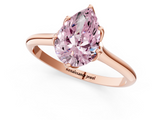 Rose gold Fancy Pink Pear  Solitaire Cathedral Diamond Ring with Six-Prong Setting_18