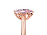 Rose gold Fancy Pink Pear  Solitaire Cathedral Diamond Ring with Six-Prong Setting_22