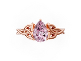 Rose gold Fancy Pink Pear  Solitaire Celtic Knot Engagement Ring with Four-Prong Setting_38