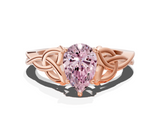 Rose gold Fancy Pink Pear  Solitaire Celtic Knot Engagement Ring with Four-Prong Setting_44
