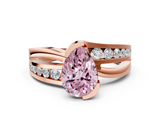 Rose gold Fancy Pink Pear  Solitaire Channel-Set Split Shank Ring with Tension Prong Setting_3