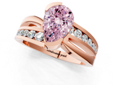 Rose gold Fancy Pink Pear  Solitaire Channel-Set Split Shank Ring with Tension Prong Setting_4