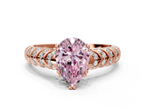 Rose gold Fancy Pink Pear  Solitaire Chevron Pave Diamond Engagement Ring with Six-Prong Setting_3