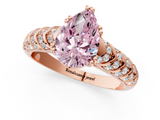 Rose gold Fancy Pink Pear  Solitaire Chevron Pave Diamond Engagement Ring with Six-Prong Setting_4