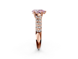 Rose gold Fancy Pink Pear  Solitaire Chevron Pave Diamond Engagement Ring with Six-Prong Setting_5