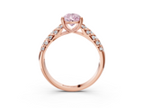 Rose gold Fancy Pink Pear  Solitaire Chevron Pave Diamond Engagement Ring with Six-Prong Setting_6