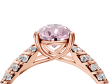Rose gold Fancy Pink Pear  Solitaire Chevron Pave Diamond Engagement Ring with Six-Prong Setting_7