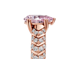 Rose gold Fancy Pink Pear  Solitaire Chevron Pave Diamond Engagement Ring with Six-Prong Setting_8