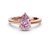 Rose gold Fancy Pink Pear  Solitaire Diamond Engagement Ring with Four-Prong Setting on a Classic Band_3
