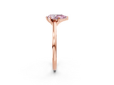 Rose gold Fancy Pink Pear  Solitaire Diamond Engagement Ring with Four-Prong Setting on a Classic Band_5