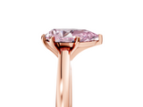 Rose gold Fancy Pink Pear  Solitaire Diamond Engagement Ring with Four-Prong Setting on a Classic Band_8