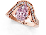 Rose gold Fancy Pink Pear  Solitaire Diamond Engagement Ring with Pave Band and Four-Prong Setting 2