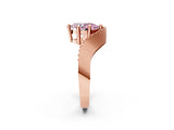 Rose gold Fancy Pink Pear  Solitaire Diamond Engagement Ring with Pave Band and Four-Prong Setting 3