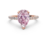 Rose gold Fancy Pink Pear  Solitaire Diamond Engagement Ring with Pave Band and Six-Prong Setting_20