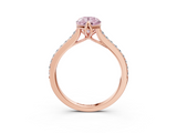 Rose gold Fancy Pink Pear  Solitaire Diamond Engagement Ring with Pave Band and Six-Prong Setting_23