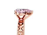 Rose gold Fancy Pink Pear  Solitaire Diamond Engagement Ring with XO Engraved Band and Four-Prong Setting 5