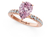 Rose gold Fancy Pink Pear  Solitaire Diamond Pavé Band with Four-Prong Setting_46