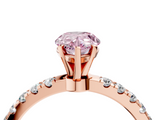 Rose gold Fancy Pink Pear  Solitaire Diamond Pavé Band with Four-Prong Setting_49