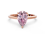 Rose gold Fancy Pink Pear  Solitaire Diamond Ring with 4-Prong Setting on a Classic Band_3