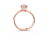 Rose gold Fancy Pink Pear  Solitaire Diamond Ring with 4-Prong Setting on a Classic Band_6