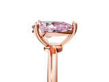 Rose gold Fancy Pink Pear  Solitaire Diamond Ring with 4-Prong Setting on a Classic Band_8
