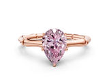 Rose gold Fancy Pink Pear  Solitaire Diamond Ring with Bamboo Band and Four-Prong Setting_56