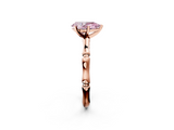 Rose gold Fancy Pink Pear  Solitaire Diamond Ring with Bamboo Band and Four-Prong Setting_58