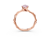 Rose gold Fancy Pink Pear  Solitaire Diamond Ring with Bamboo Band and Four-Prong Setting_59