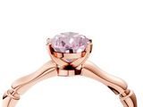 Rose gold Fancy Pink Pear  Solitaire Diamond Ring with Bamboo Band and Four-Prong Setting_60