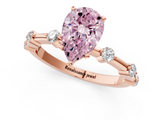 Rose gold Fancy Pink Pear  Solitaire Diamond Ring with Bezel Set Side Stones and Prong Setting_4