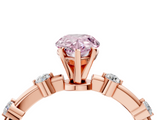 Rose gold Fancy Pink Pear  Solitaire Diamond Ring with Bezel Set Side Stones and Prong Setting_7