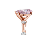 Rose gold Fancy Pink Pear  Solitaire Diamond Ring with Bezel Set Side Stones and Prong Setting_8