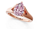 Rose gold Fancy Pink Pear  Solitaire Diamond Ring with Cathedral Band and Four-Prong Setting_67