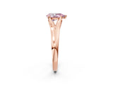 Rose gold Fancy Pink Pear  Solitaire Diamond Ring with Cathedral Band and Four-Prong Setting_68