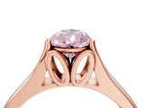 Rose gold Fancy Pink Pear  Solitaire Diamond Ring with Cathedral Band and Four-Prong Setting_70