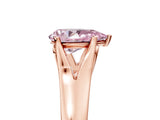 Rose gold Fancy Pink Pear  Solitaire Diamond Ring with Cathedral Band and Four-Prong Setting_71