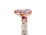 Rose gold Fancy Pink Pear  Solitaire Diamond Ring with Channel-Set Baguette Band and Four-Prong Setting_68