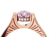 Rose gold Fancy Pink Pear  Solitaire Diamond Ring with Channel Set Band and Bezel Prong Setting_60