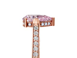 Rose gold Fancy Pink Pear  Solitaire Diamond Ring with Channel Set Band and Bezel Prong Setting_61