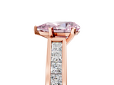 Rose gold Fancy Pink Pear  Solitaire Diamond Ring with Channel-Set Band and Four-Prong Setting_8