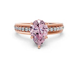 Rose gold Fancy Pink Pear  Solitaire Diamond Ring with Channel Set Band and Six-Prong Setting_48