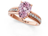 Rose gold Fancy Pink Pear  Solitaire Diamond Ring with Channel Set Band and Six-Prong Setting_49