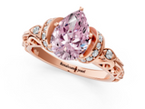 Rose gold Fancy Pink Pear  Solitaire Diamond Ring with Filigree Band and Four-Prong Setting_48